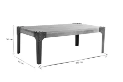 Miliboo Table Basse-Table basse rectangulaire industrielle bois manguier massif et métal noir L100 cm MADISON