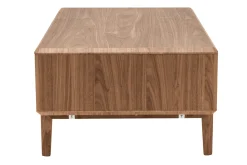 Miliboo Table Basse-Table basse rectangulaire avec rangements bois foncé noyer L100 cm SUVA