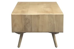 Miliboo Table Basse-Table basse rectangulaire avec rangements en bois manguier massif et cannage rotin L100 cm ACANGE