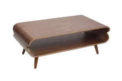 Miliboo Table Basse-Table basse rectangulaire vintage bois foncé noyer L118 cm TAKLA