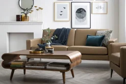 Miliboo Table Basse-Table basse rectangulaire vintage bois foncé noyer L118 cm TAKLA