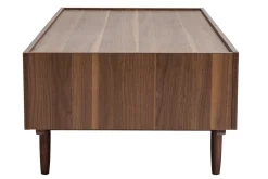 Miliboo Table Basse-Table basse rectangulaire avec rangements 2 tiroirs finition bois foncé noyer L120 cm SANAA