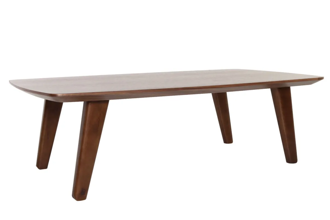 Miliboo Table Basse-Table basse rectangulaire vintage bois foncé noyer L120cm FIFTIES