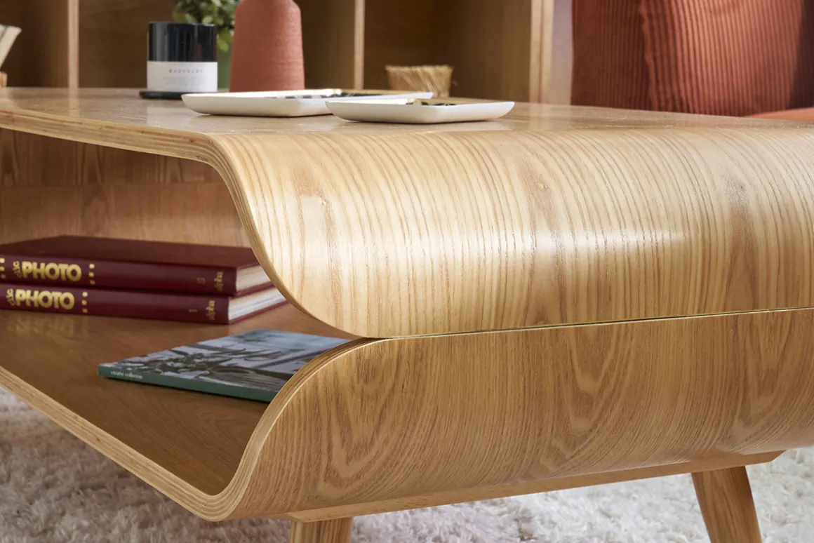 Miliboo Table Basse-Table basse rectangulaire scandinave bois clair L118 cm TAKLA