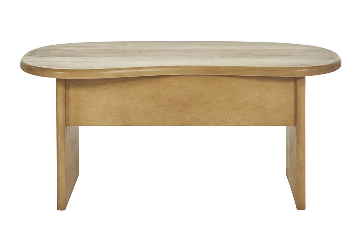 Miliboo Table Basse-Table basse relevable design haricot avec rangement en bois manguier massif L95 cm KOKOA