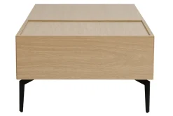 Miliboo Table Basse-Table basse relevable rectangulaire bois clair finition chêne et métal noir L103 cm SEDA