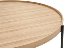 Miliboo Table Basse-Table basse ronde bois clair et métal noir D90 cm BASSY
