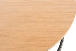 Miliboo Table Basse-Table basse ronde bois clair chêne et métal noir D80 cm LACE