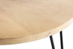 Miliboo Table Basse|Table D'appoint-Table basse ronde bois manguier massif et métal noir D60 cm VIBES