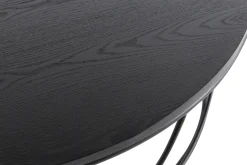 Miliboo Table Basse-Table basse ronde bois noir et métal noir D80 cm LACE
