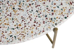 Miliboo Table Basse-Table basse ronde design en terrazzo et métal doré D81 cm MEZZO
