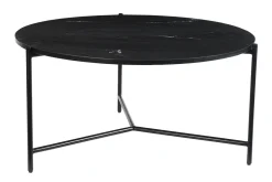 Miliboo Table Basse-Table basse ronde design en marbre noir D90 cm BUMCELLO
