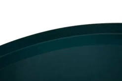 Miliboo Table Basse-Table basse ronde en acier laqué bleu pétrole et doré D55 cm SPLEEN