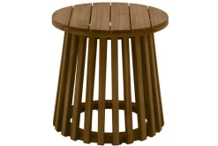 Miliboo Table D'appoint|Table De Jardin-Table basse ronde en bois massif D40 cm - NASSAU