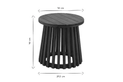 Miliboo Table D'appoint|Table De Jardin-Table basse ronde en bois massif D40 cm - NASSAU
