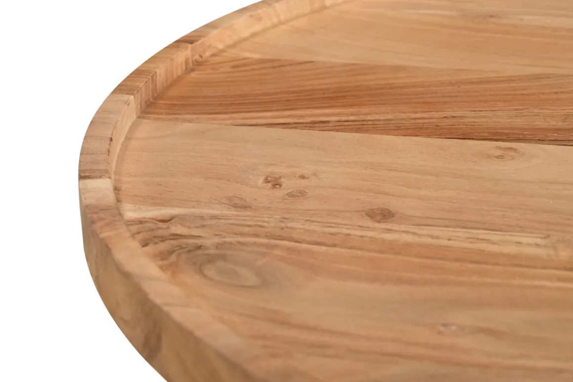 Miliboo Table Basse-Table basse ronde en bois massif D80 cm MATERA