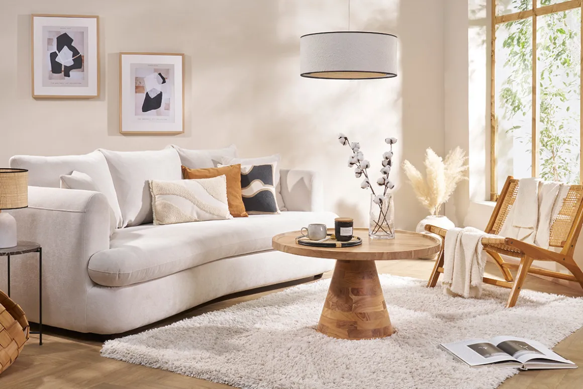 Miliboo Table Basse-Table basse ronde en bois massif D80 cm MATERA