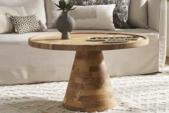 Miliboo Table Basse-Table basse ronde en bois massif D80 cm MATERA