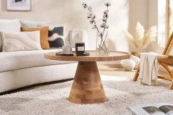 Miliboo Table Basse-Table basse ronde en bois massif D80 cm MATERA