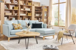 Miliboo Table Basse-Table basse ronde gravée bois manguier massif et métal noir D80 cm VIBES