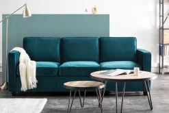 Miliboo Table Basse-Table basse ronde industrielle bois manguier massif et métal noir L80 cm ATELIER