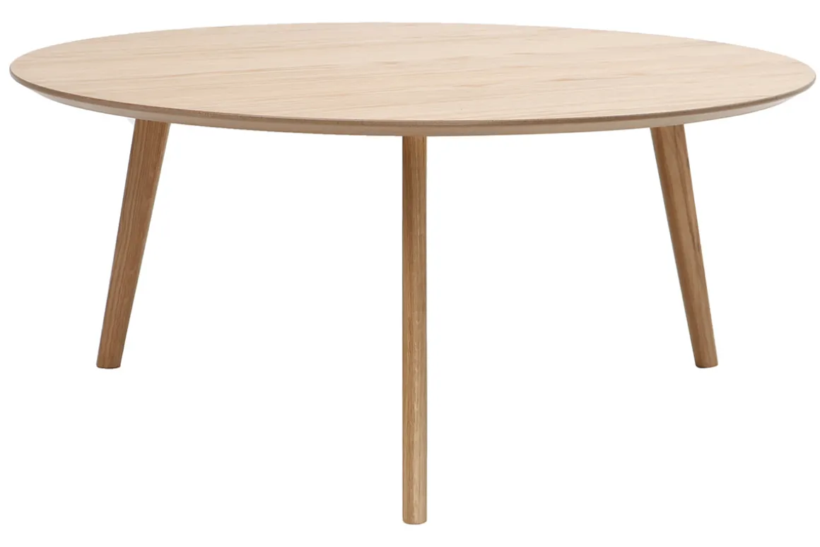 Miliboo Table Basse-Table basse ronde scandinave bois clair chêne D90 cm ORKAD