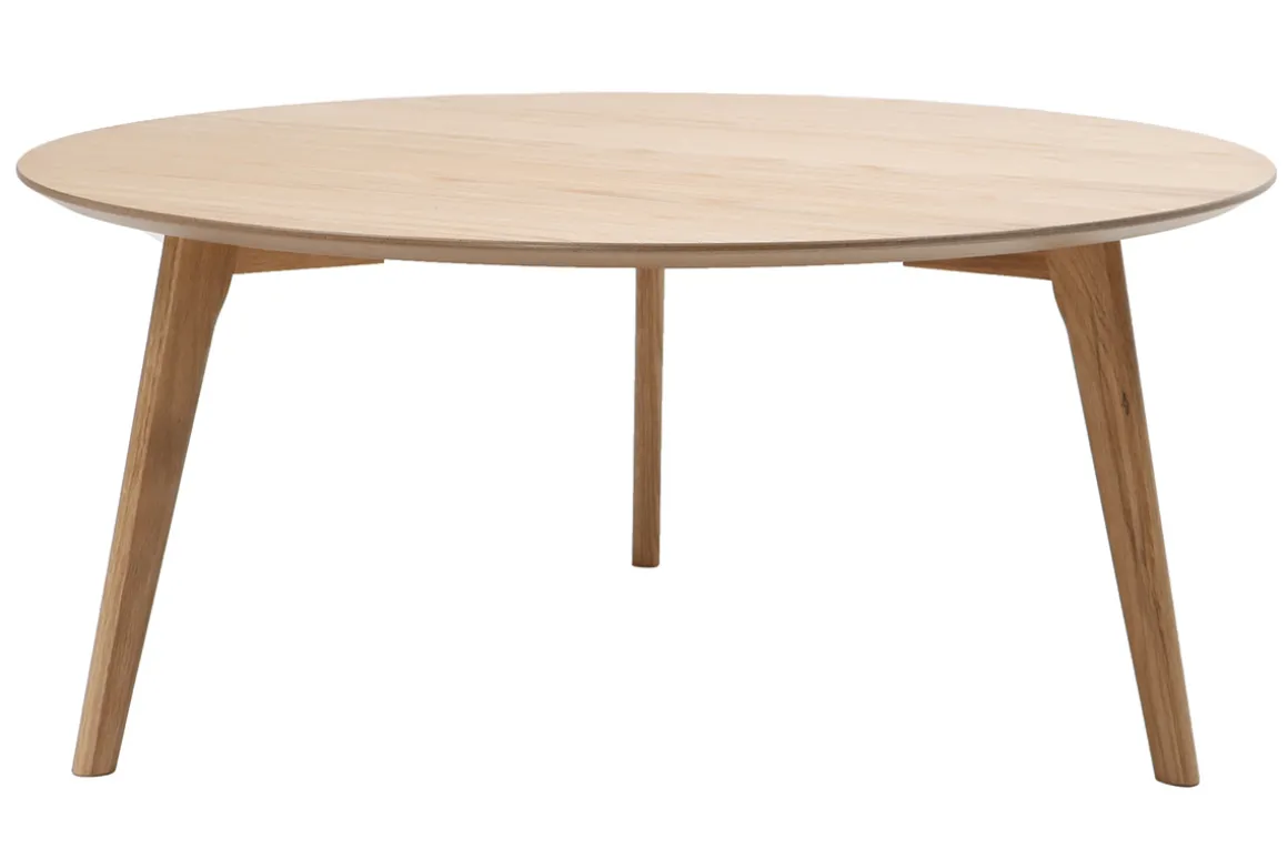 Miliboo Table Basse-Table basse ronde scandinave bois clair chêne D90 cm ORKAD