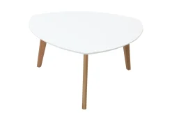 Miliboo Table Basse-Table basse scandinave blanc et bois clair chêne L80 cm EKKA