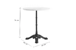 Miliboo Table De Bar / Bar|Table De Jardin-Table bistrot ronde en marbre blanc et métal noir L60 cm CONTY