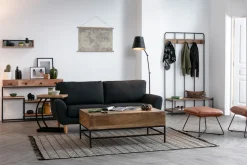 Miliboo Table D'appoint|Table De Chevet-Table d'appoint design rectangulaire en bois massif et métal noir L45 cm BREAK