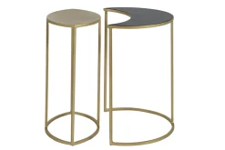 Miliboo Table D'appoint-Table d'appoint en métal laqué noir et doré TOSCANE