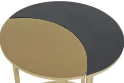 Miliboo Table D'appoint-Table d'appoint en métal laqué noir et doré TOSCANE