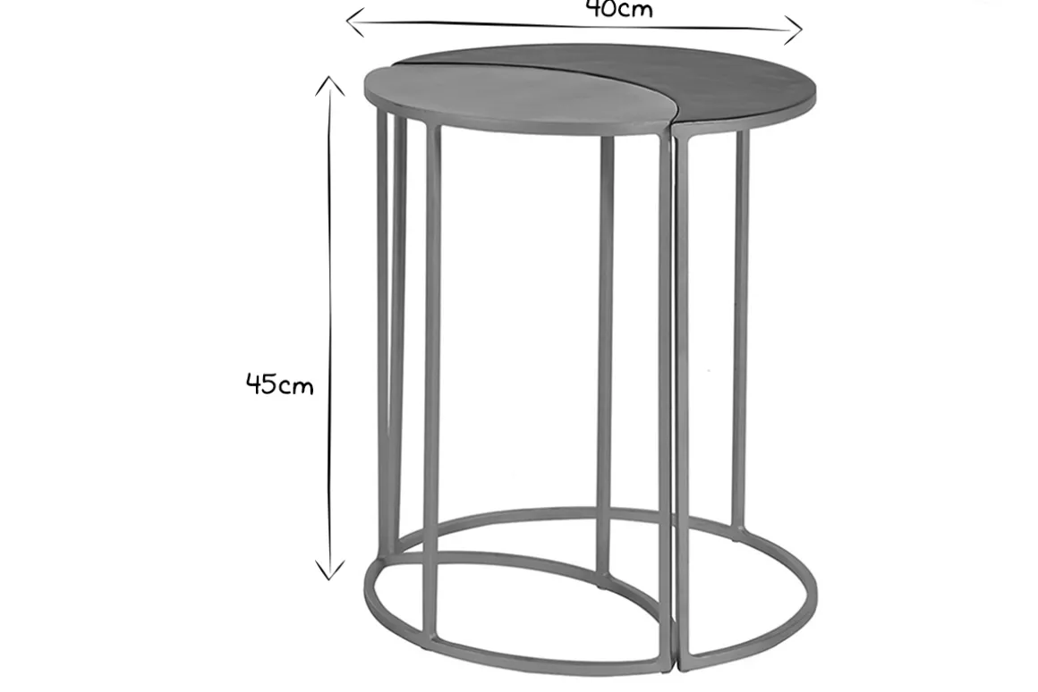 Miliboo Table D'appoint-Table d'appoint en métal laqué noir et doré TOSCANE
