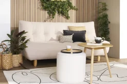 Miliboo Table Basse|Table D'appoint-Table d'appoint forme de feuille bois clair L60 cm PHYLL