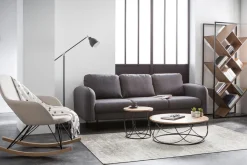 Miliboo Table Basse|Table D'appoint-Table d'appoint ronde bois clair chêne et métal noir D42 cm LACE