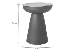 Miliboo Table D'appoint-Table d'appoint ronde design avec rangement en métal gris anthracite et bois manguier massif H52 cm TAM
