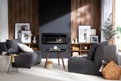 Miliboo Table Basse|Table D'appoint-Table d'appoint ronde en acier laqué noir et doré D41 cm SPLEEN