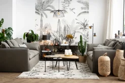 Miliboo Table Basse|Table D'appoint-Table d'appoint ronde en laiton frappé et métal noir D45 cm FLOOR