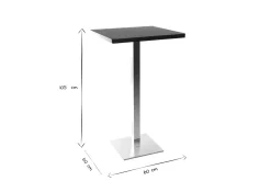 Miliboo Table De Bar / Bar-Table de bar design carrée noire L60 cm JORY