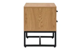 Miliboo Table De Chevet-Table de chevet avec rangements 2 tiroirs finition bois clair chêne et métal noir L50 cm LOVATO
