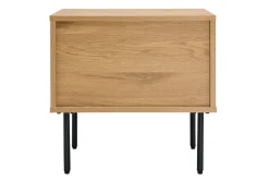 Miliboo Table De Chevet-Table de chevet avec rangements finition bois clair chêne et métal noir L50 cm PERNELLE