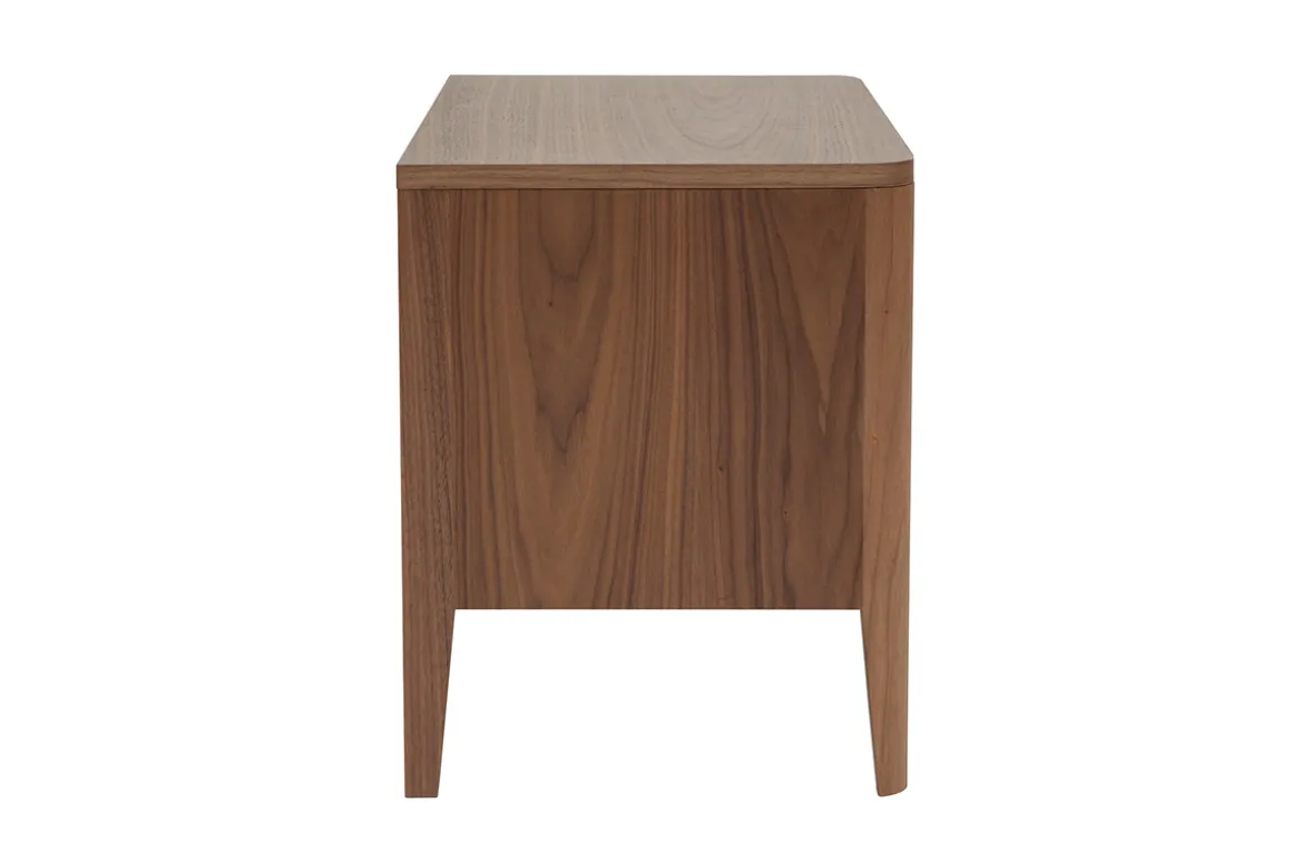 Miliboo Table De Chevet-Table de chevet avec rangements 2 tiroirs bois foncé noyer L60 cm BENJA