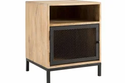 Miliboo Table De Chevet-Table de chevet avec rangements industriel bois manguier massif et métal perforé L43 cm RACK