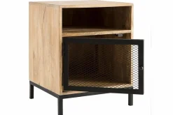 Miliboo Table De Chevet-Table de chevet avec rangements industriel bois manguier massif et métal perforé L43 cm RACK