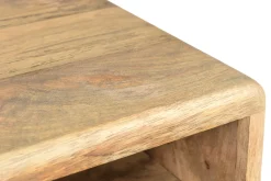 Miliboo Table De Chevet-Table de chevet avec rangements bois manguier massif gravé et métal noir L40 cm MORISSON