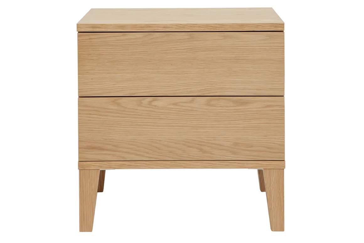 Miliboo Table De Chevet-Table de chevet avec rangements 2 tiroirs scandinave bois clair chêne L50 cm FREDDY