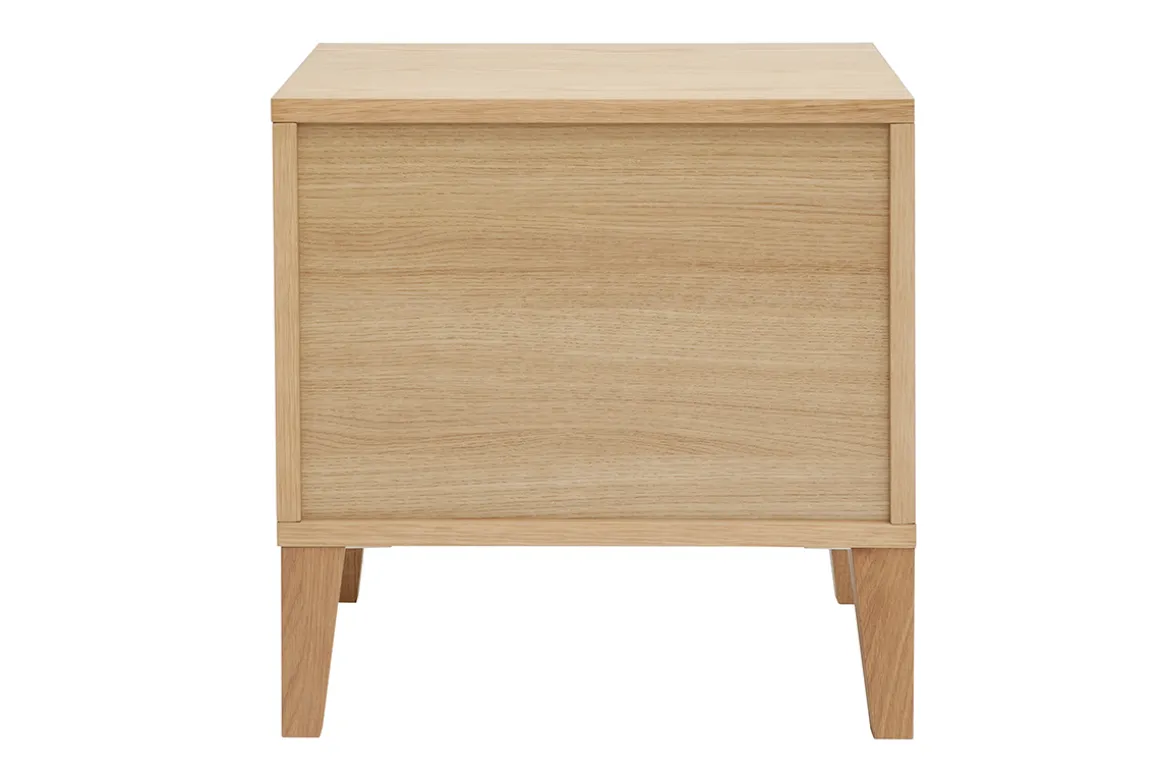Miliboo Table De Chevet-Table de chevet avec rangements 2 tiroirs scandinave bois clair chêne L50 cm FREDDY