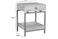 Miliboo Table De Chevet-Table de chevet avec rangements en bois manguier massif et métal doré OCTAVIE