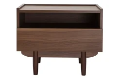 Miliboo Table De Chevet-Table de chevet avec rangements finition bois foncé noyer L50 cm SANAA