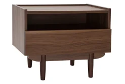 Miliboo Table De Chevet-Table de chevet avec rangements finition bois foncé noyer L50 cm SANAA